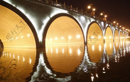 曲江夜色桥图片