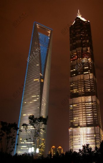 上海陆家嘴两高建筑图片