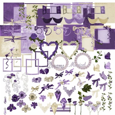 紫色背景花纹边框图片