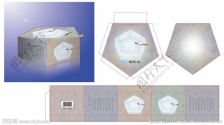 水晶烟灰缸彩盒包装图片