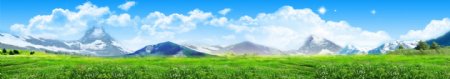 雪山草原美景图片