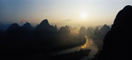 桂林山水夕阳图片