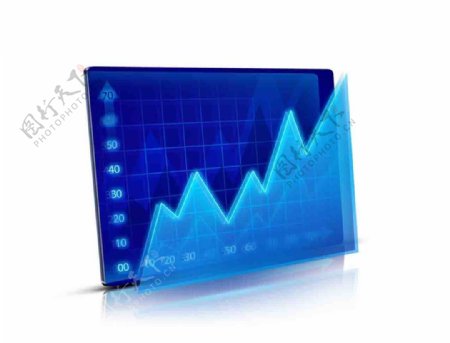 股票企业蓝色表格立体晶格图片