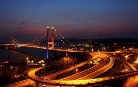 香港青马大桥夜景图片