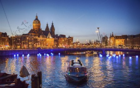 阿姆斯特丹夜景图片