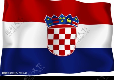 矢量克罗地亚共和国国旗图片