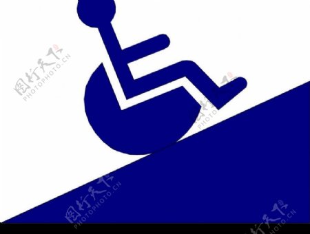 残疾人通道上坡标志图片