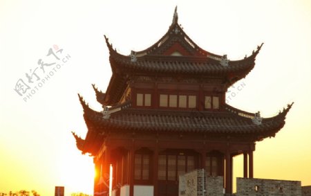 苏州平门古城楼图片