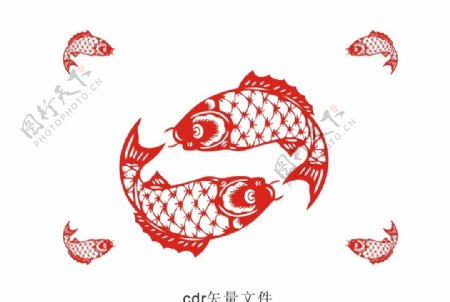 年年有鱼中国风矢量图片