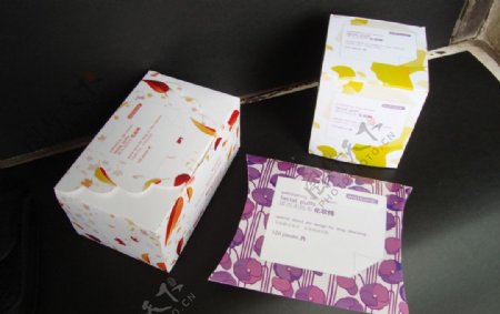 化妆棉纸盒包装设计图片