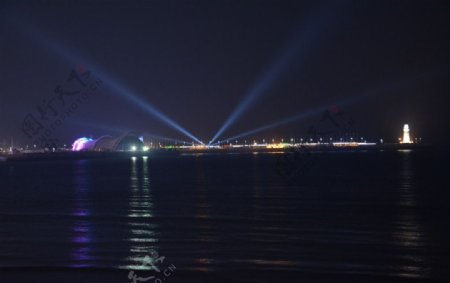 浮山湾灯光秀图片
