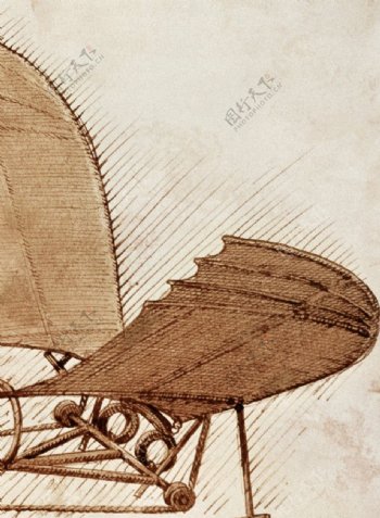 达芬奇手稿B型钢架的画布图片