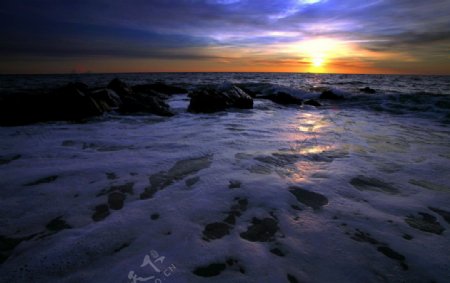 黄昏海岸图片