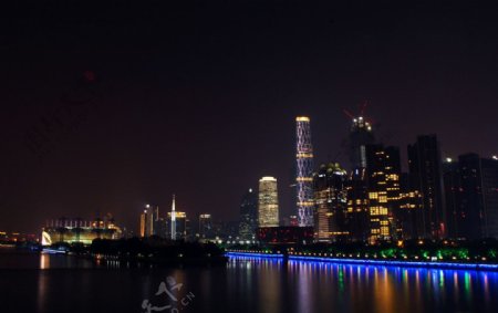 珠江夜景江边图片