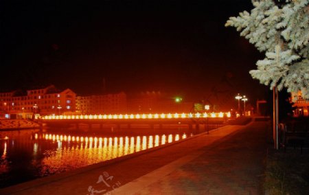 红旗桥夜景图片