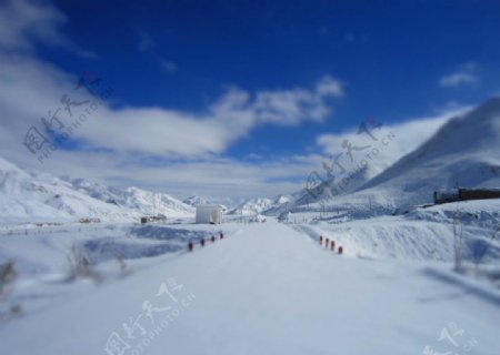 边境雪景图片