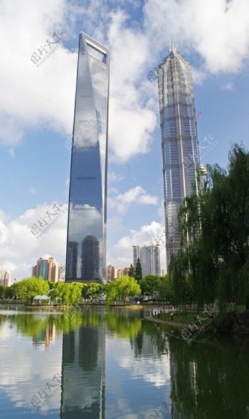 上海陆家嘴的蓝天图片