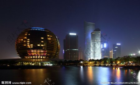 钱江新城夜景图片