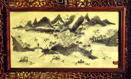 江南山水图图片