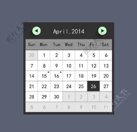 手机ui日历设计日历图片