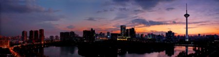 沈阳城夜色全景图片