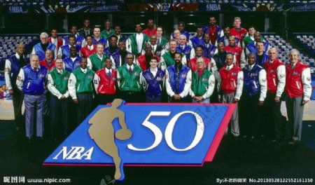 NBA50大巨星合影图片