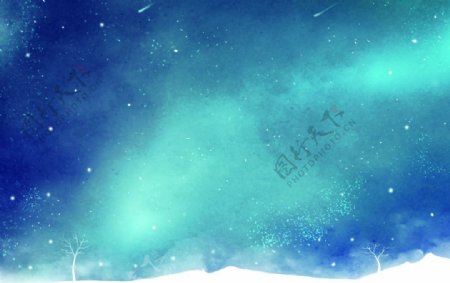 雪地星空背景图片