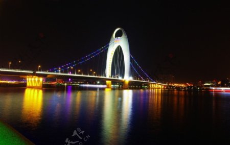 广州珠江夜景猎德桥图片