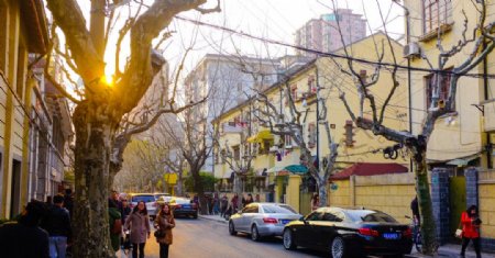 上海旧马路黄昏图片