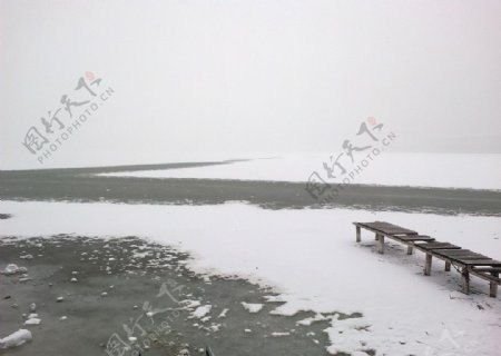 冰封的北湖图片