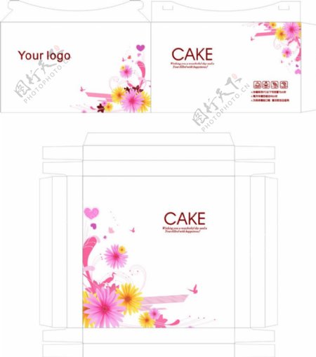 蛋糕盒方蛋糕盒蛋糕盒设计图片