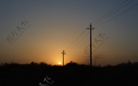 黄昏落日图片