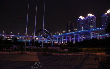 上海南浦大桥LED夜景照明图片