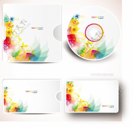 梦幻花纹花朵风车名片卡片cd光盘封面图片