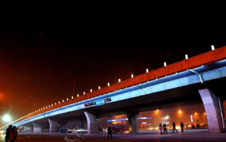 郑州市文化路北环路立交桥夜景图片