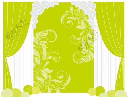 婚礼舞台背景设计图片