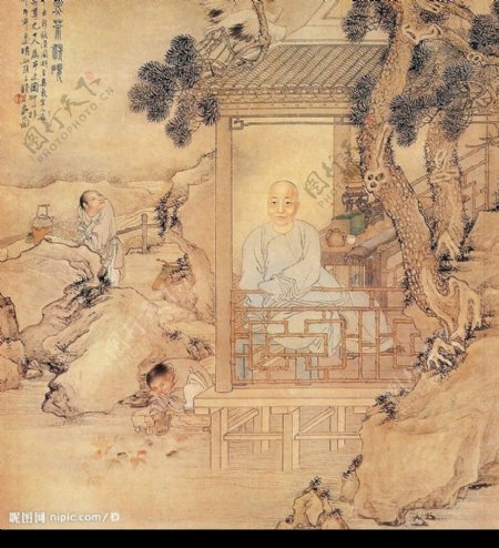 中国画松石图片
