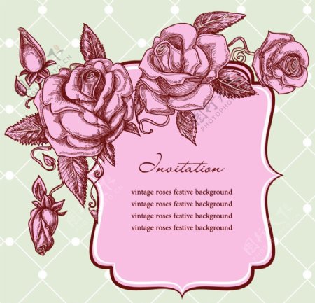 欧式复古玫瑰花纹图片