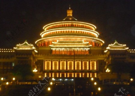 重庆人民大会堂夜景图片