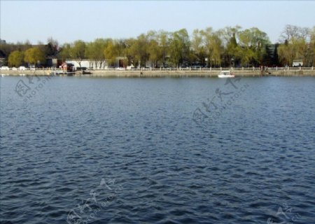 风景公园湖水波图片