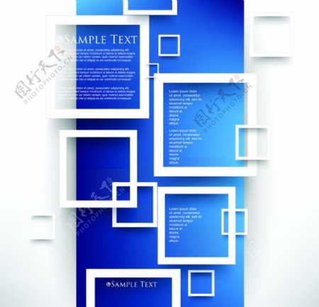 蓝色抽象方框背景图片