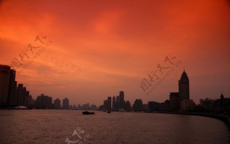 上海朝霞图片