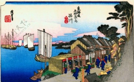 歌川广重浮世绘东海道五十三图片