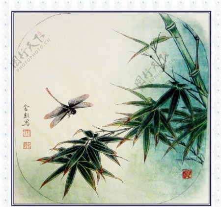 翠竹蜻蜓图片