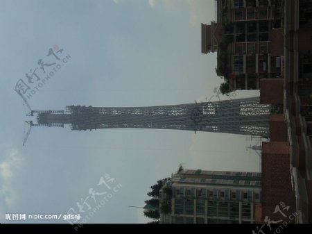建设中的新广州电视塔图片