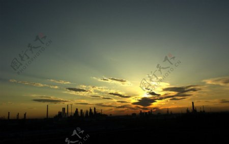 石油城日落图片