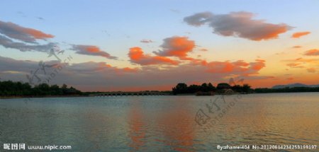 日落昆明湖图片