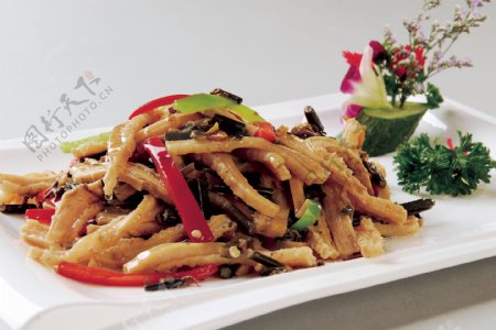 中华美食蕨菜炒牛肚图片