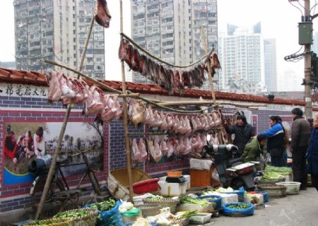 上海菜市场场景图片