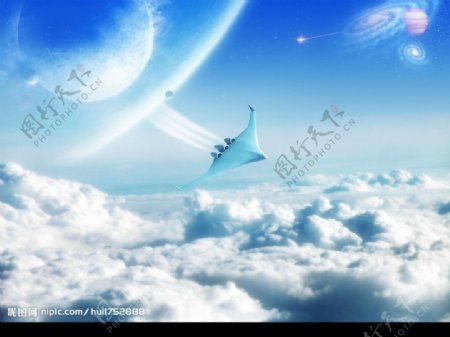云上飞机图片